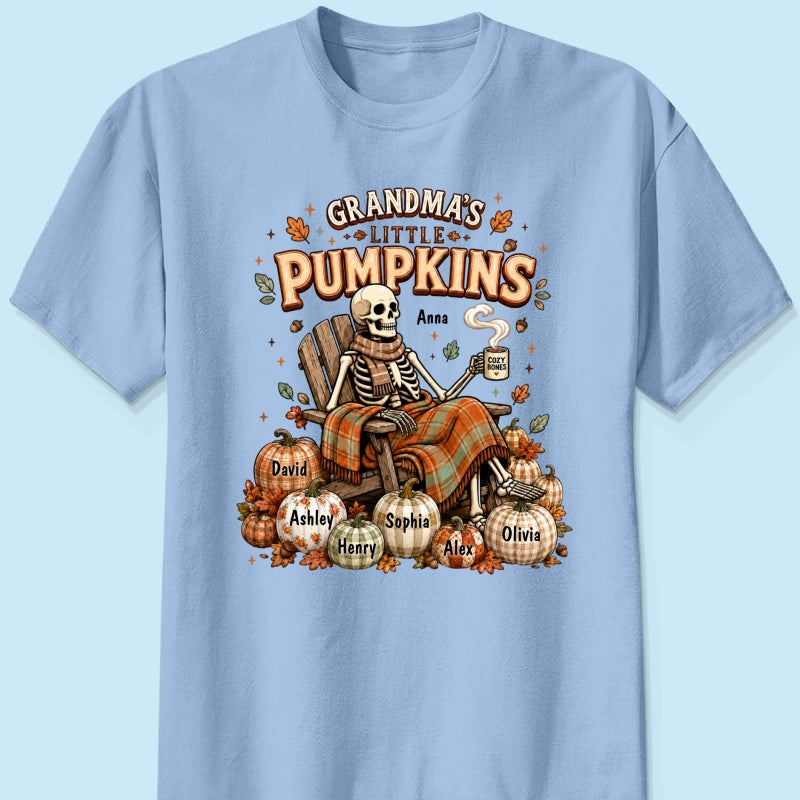Grandma Skeleton Pumpkins Halloween - Personalized Shirt - Halloween Gift, Gift For Grandma