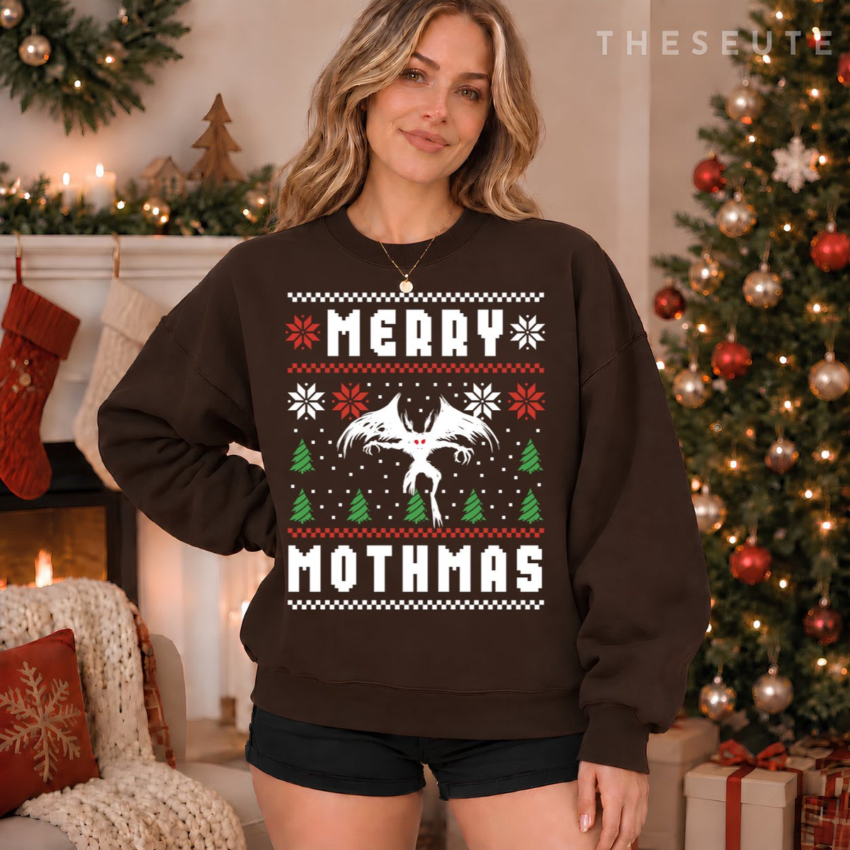 Mothman Ugly Christmas Sweatshirt Funny Sweatshirt