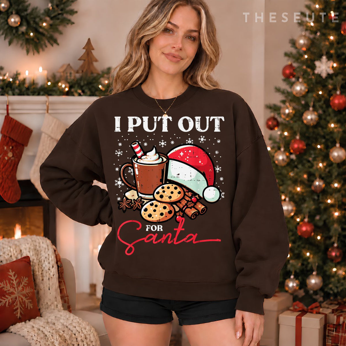 Christmas I Put Out For Santa Funny Xmas Kids Women Men Sweatshirt