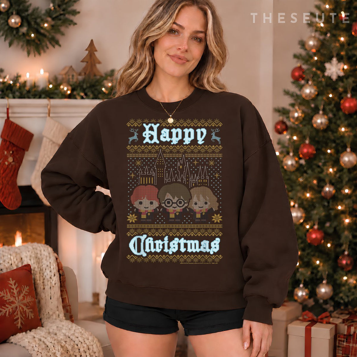 Harry Potter Happy Christmas Chibi Ugly Sweatshirt
