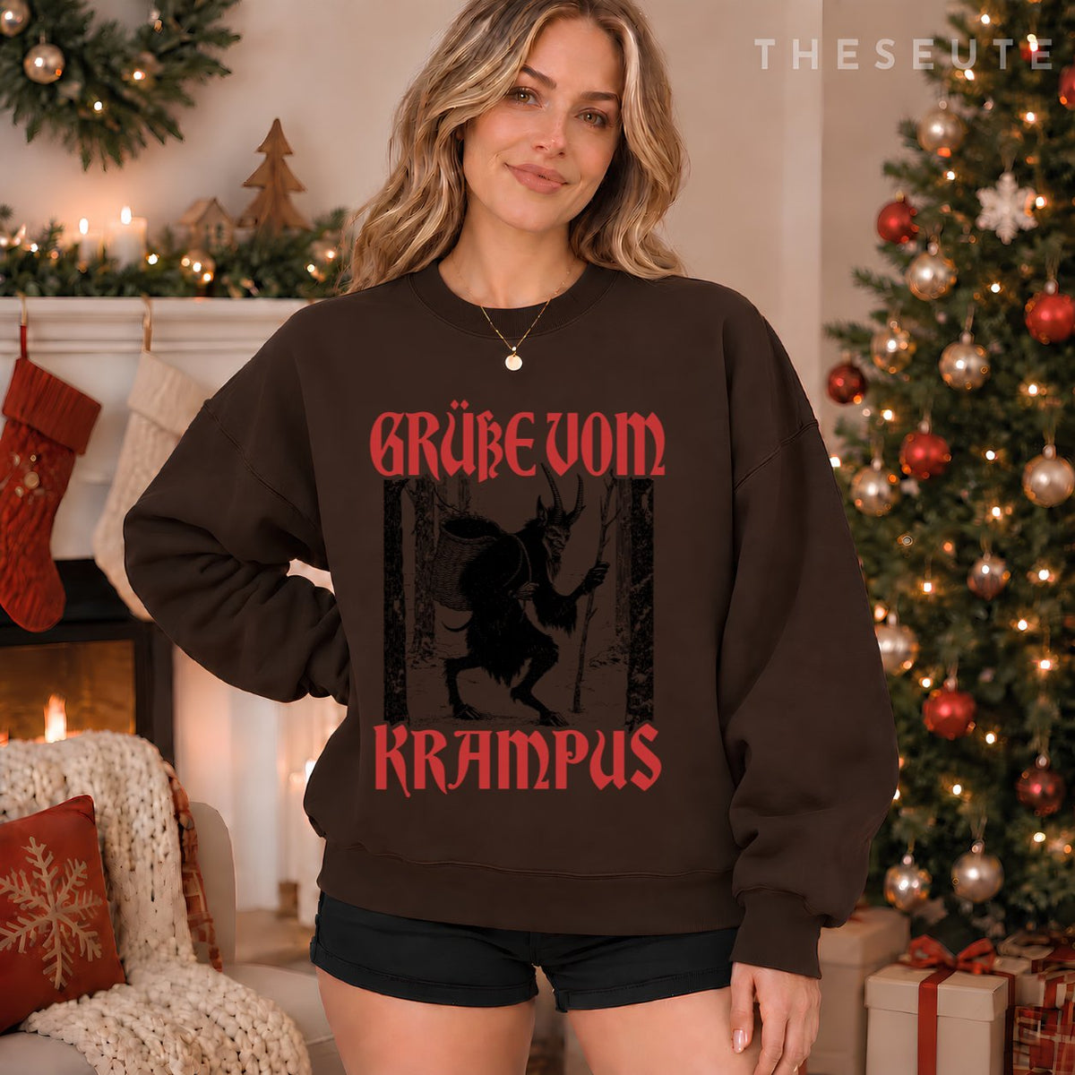 Kramperl Christmas Demon Ugly Christmas Grüsse Vom Krampus Sweatshirt