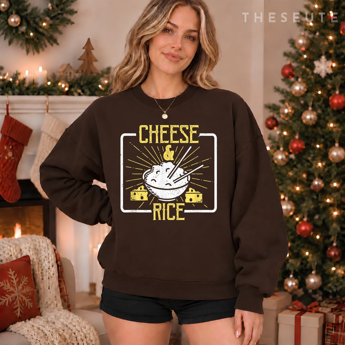 Funny Cheese & Rice Sweatshirt