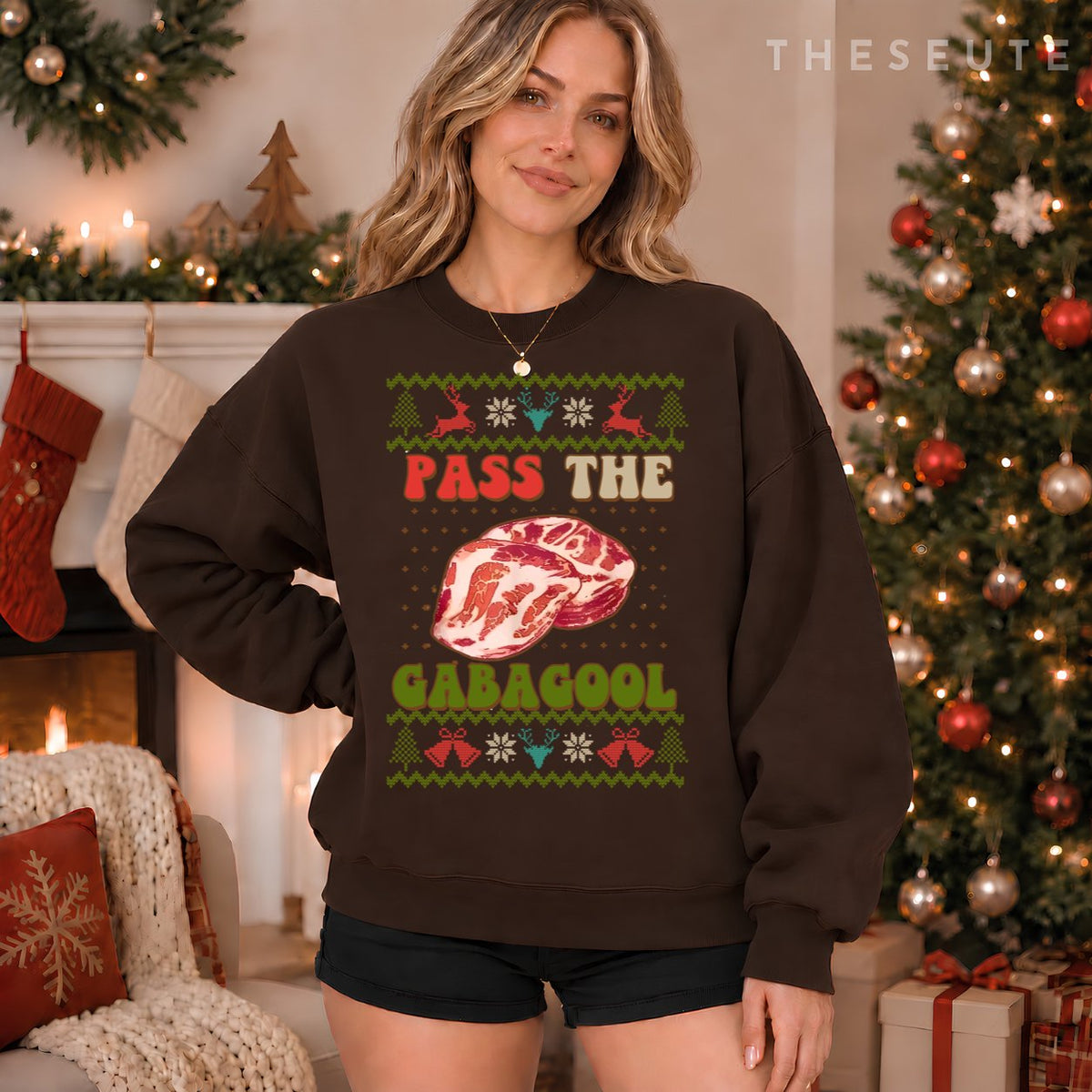 Pass the Gabagool Christmas, Ugly Xmas Sweatshirt For Men Women Sweatshirt