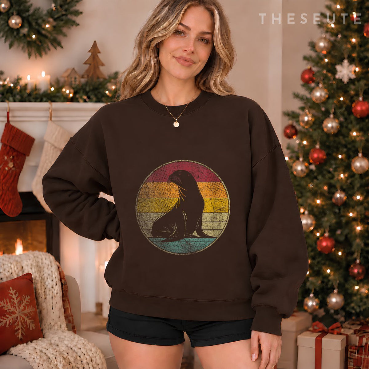 Women's Sea Lion - Vintage 70s 80s 90s Birthday Cool Retro Sweatshirt