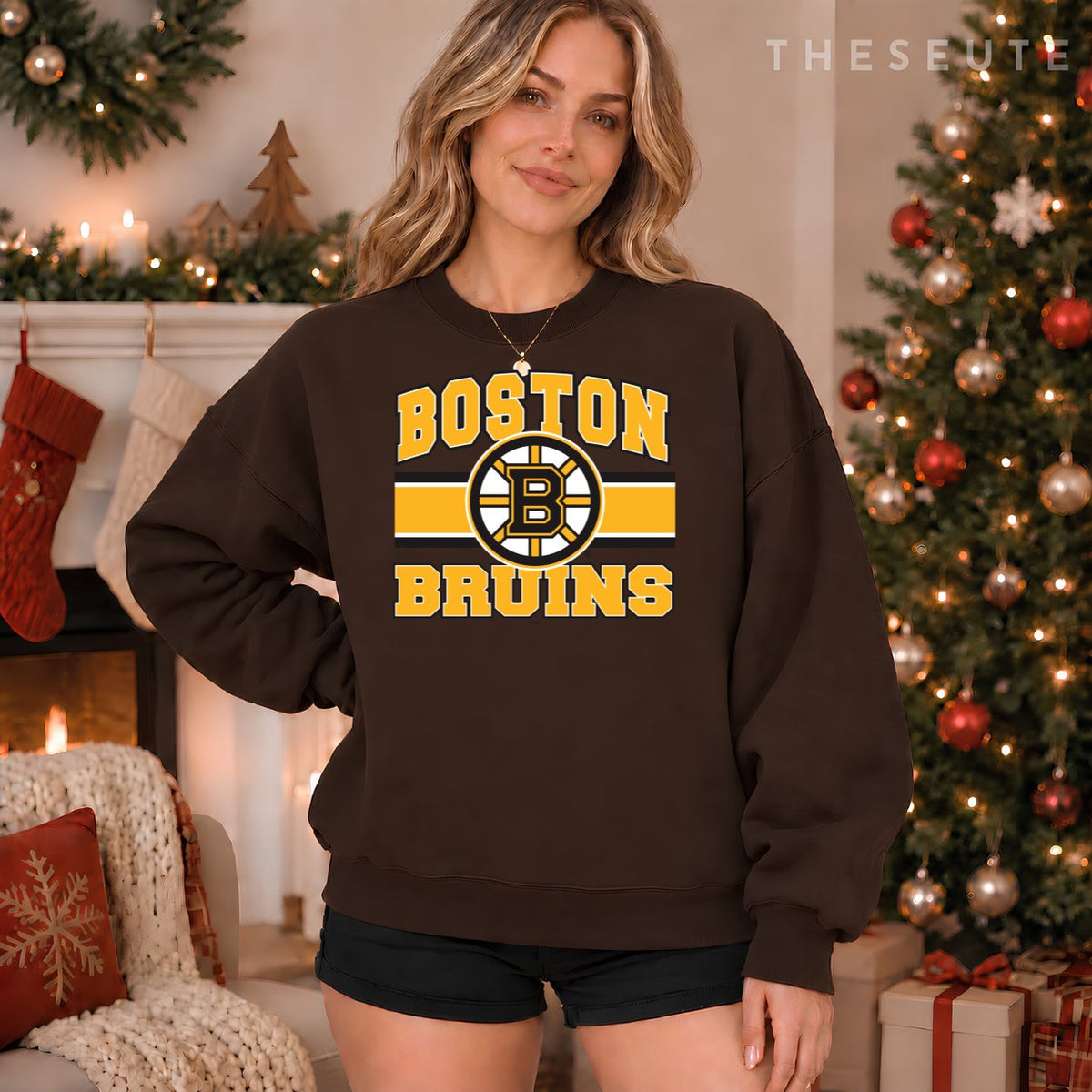 Boston Bruins Stripe Gray Officially Licensed Sweatshirt