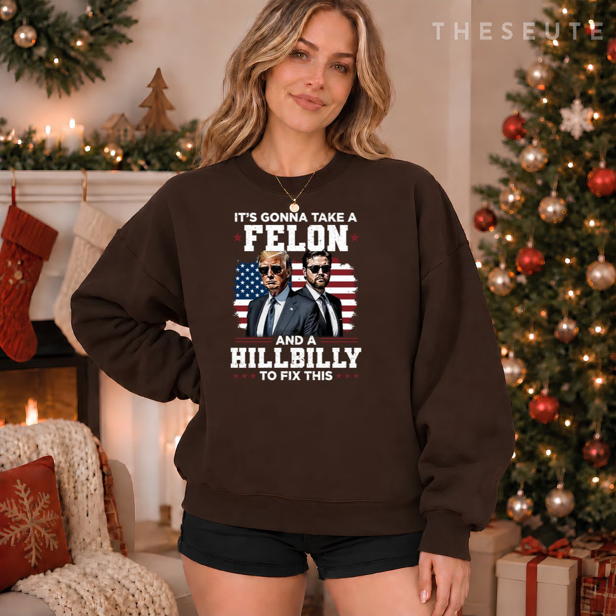 Trump Vance It's Gonna Take A Felon And A Hillbilly To Fix Sweatshirt