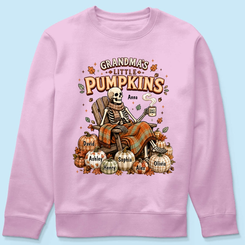 Grandma Skeleton Pumpkins Halloween - Personalized Shirt - Halloween Gift, Gift For Grandma