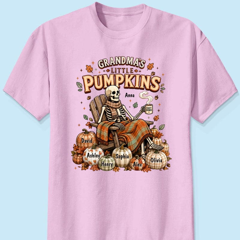 Grandma Skeleton Pumpkins Halloween - Personalized Shirt - Halloween Gift, Gift For Grandma