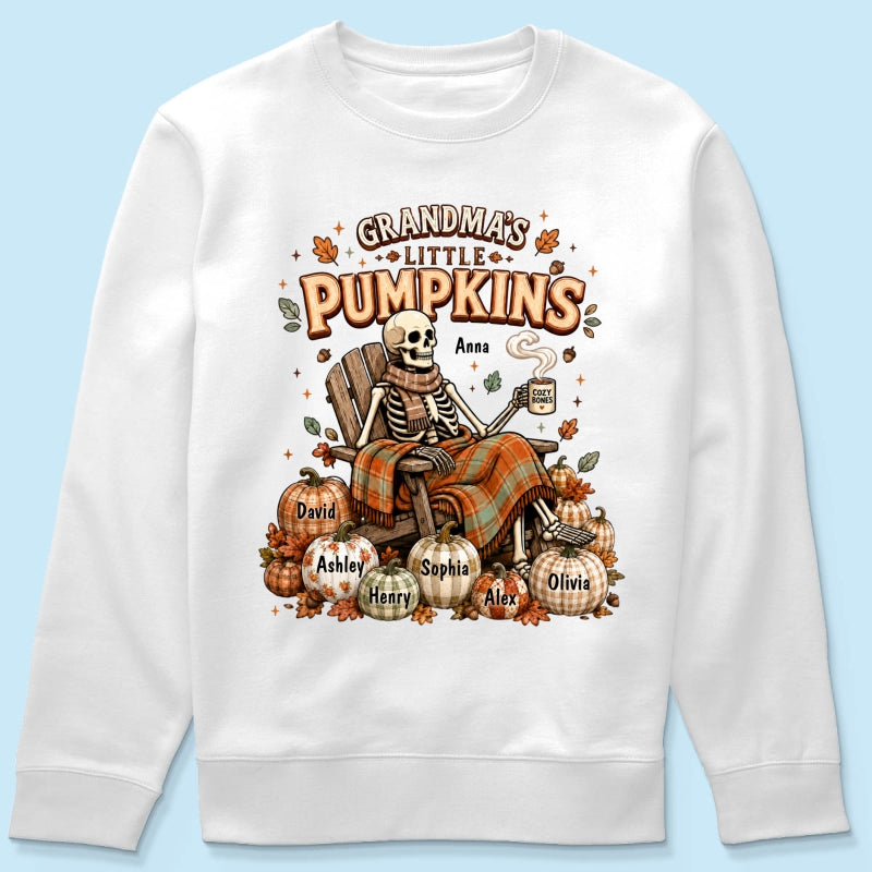 Grandma Skeleton Pumpkins Halloween - Personalized Shirt - Halloween Gift, Gift For Grandma