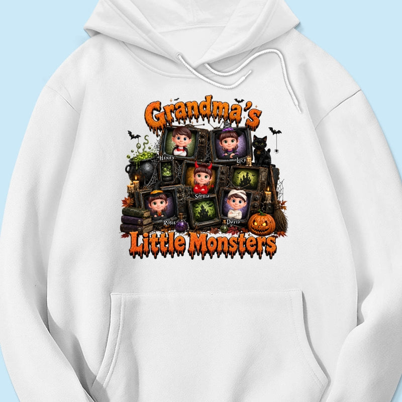 Grandma's Little Monsters Horror Night - Personalized Shirt - Halloween Gift, Gift For Grandma