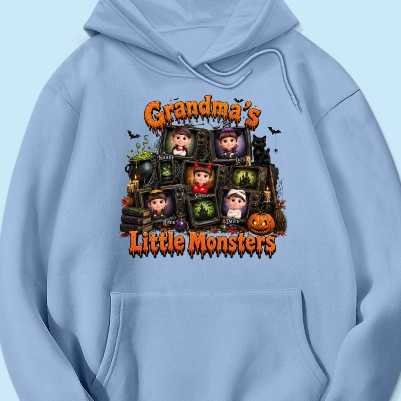 Grandma's Little Monsters Horror Night - Personalized Shirt - Halloween Gift, Gift For Grandma