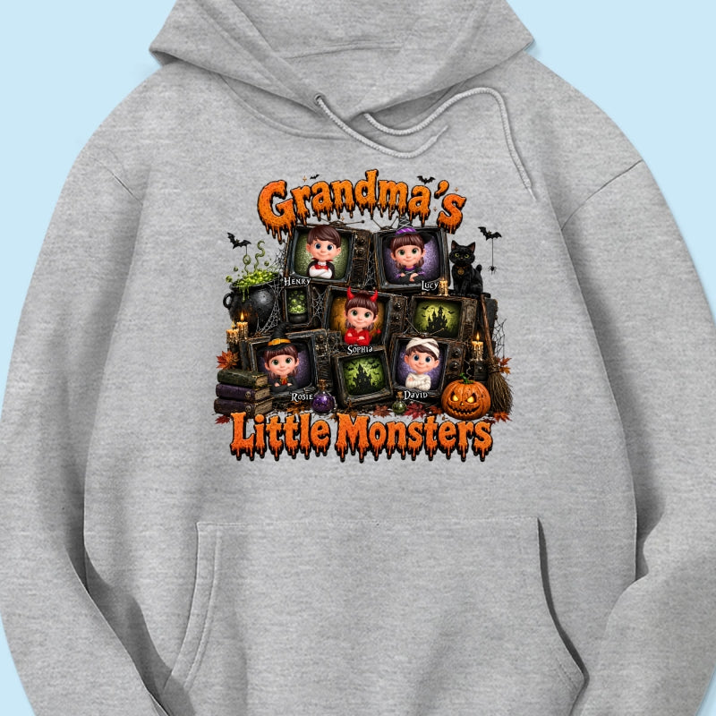 Grandma's Little Monsters Horror Night - Personalized Shirt - Halloween Gift, Gift For Grandma
