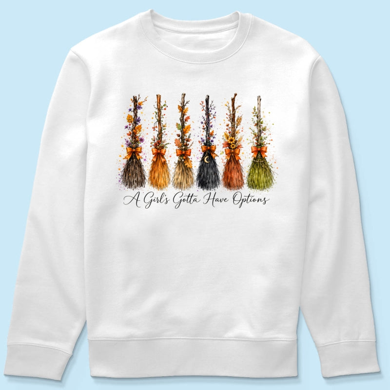 A Girl Gotta Have Options - Shirt - Retro Halloween For Girls