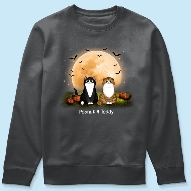 Cats In Moonlight Halloween Personalized Shirt