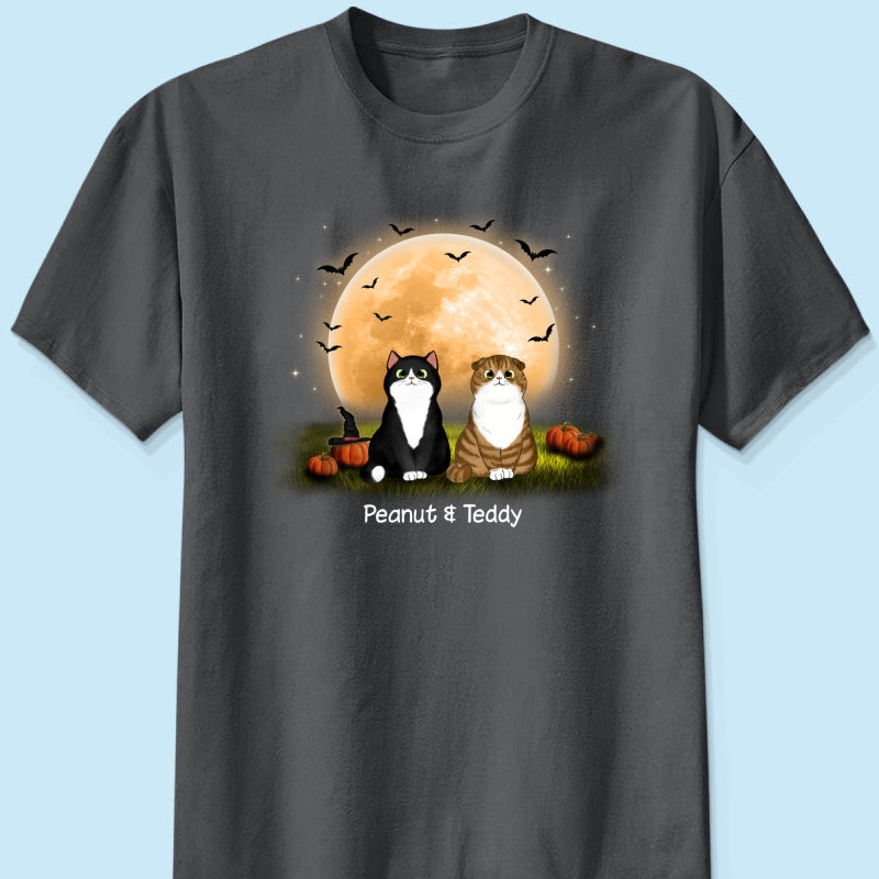 Cats In Moonlight Halloween Personalized Shirt