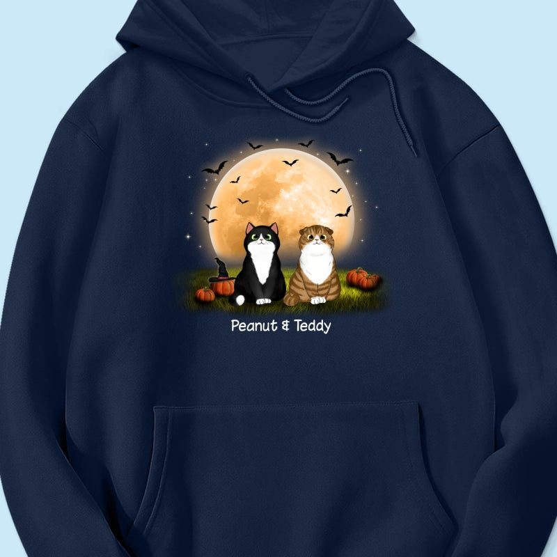 Cats In Moonlight Halloween Personalized Shirt