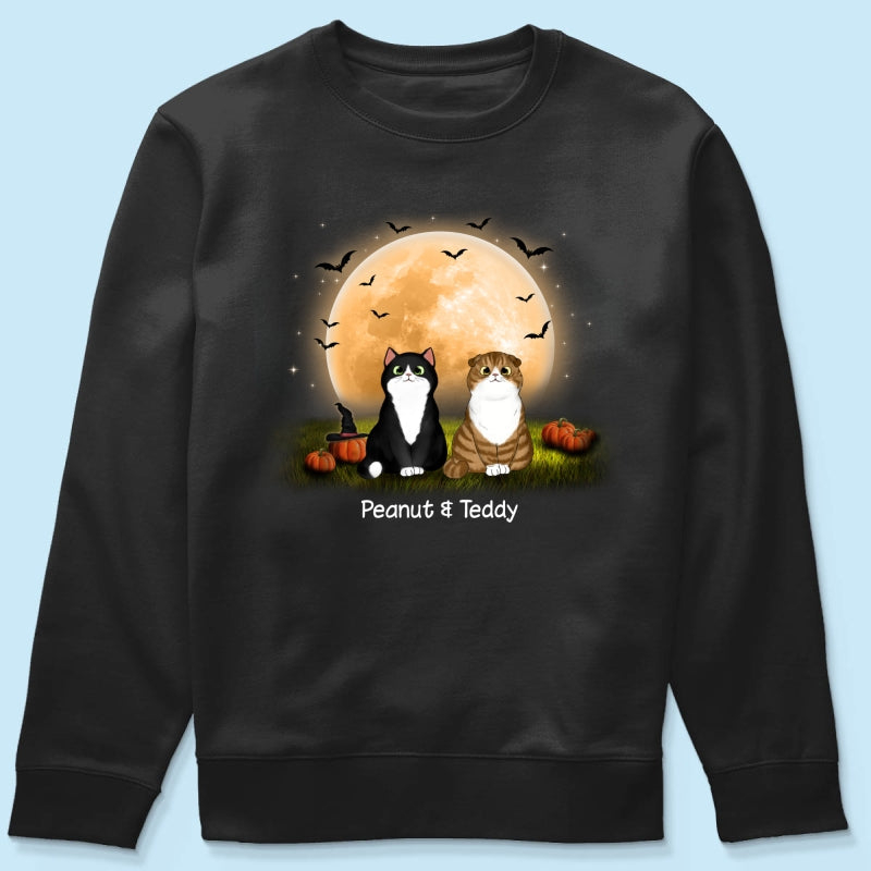 Cats In Moonlight Halloween Personalized Shirt