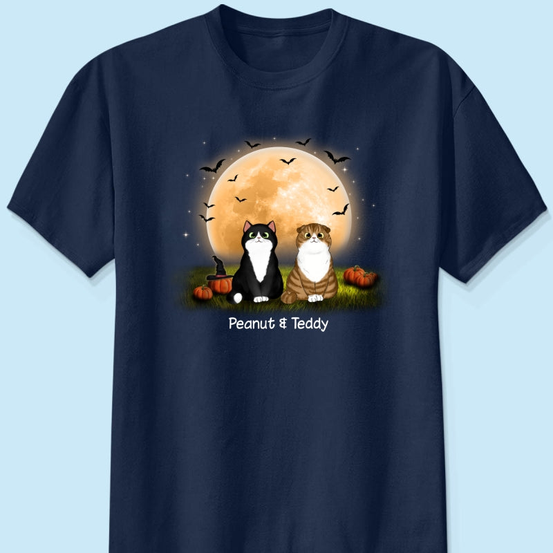 Cats In Moonlight Halloween Personalized Shirt