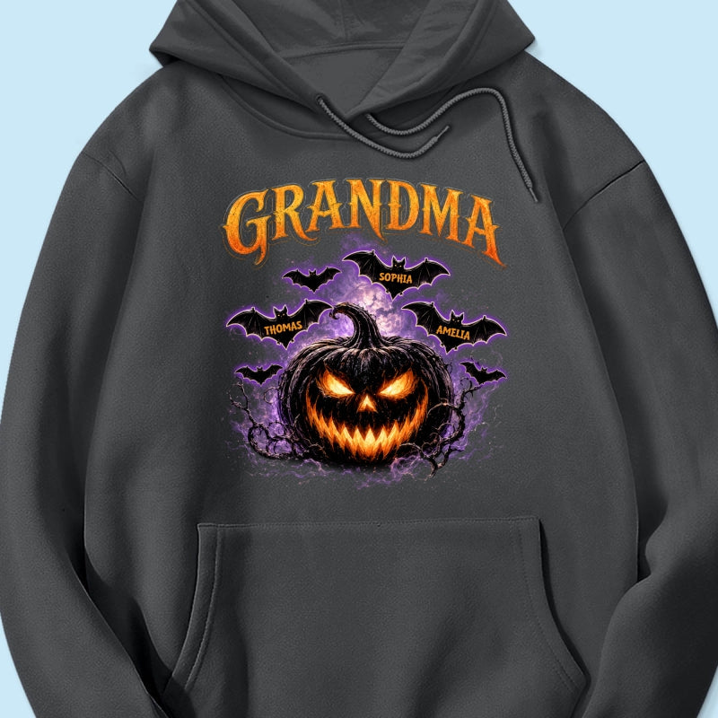 Jack O Lantern Pumpkin Grandma - Personalized Shirt - Trendy Halloween Tee for Grandma