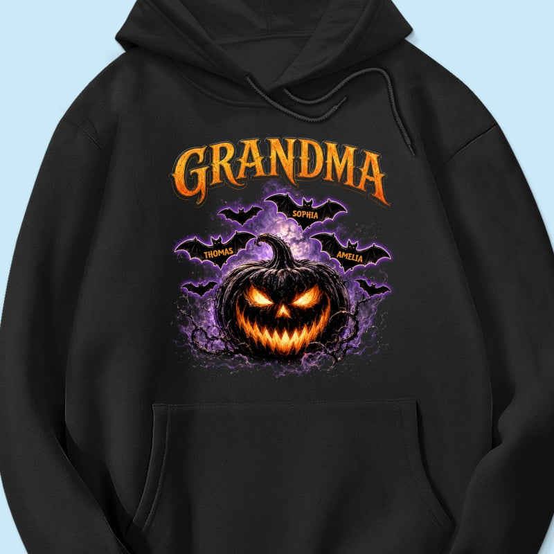 Jack O Lantern Pumpkin Grandma - Personalized Shirt - Trendy Halloween Tee for Grandma