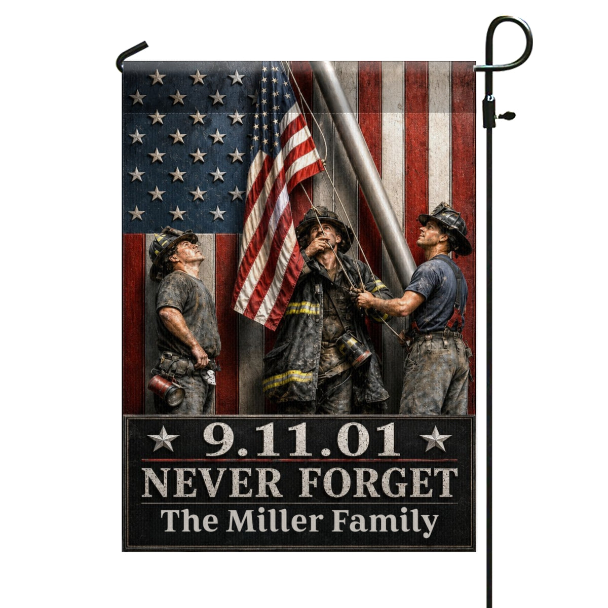 9/11 Memorial Flag of Heroes - Personalized Garden Flag - Outdoor Indoor House Outside Decor