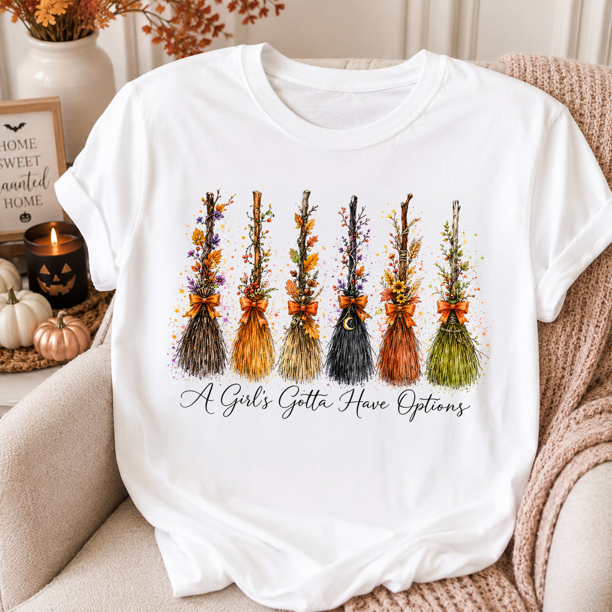 A Girl Gotta Have Options - Shirt - Retro Halloween For Girls