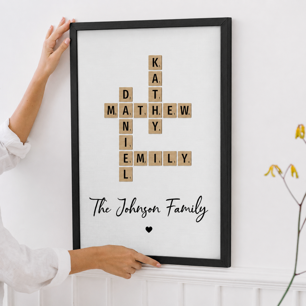 Family Crossword Art - Created In A Moment, Treasured Forever - Personalized Poster