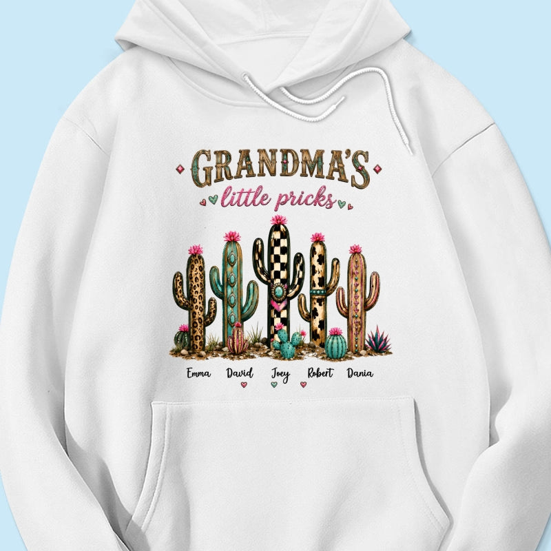 Grandma's Little Pricks - Personalized Shirt - Leopard Cactus Fall Vibe, Trendy Tee for Grandma