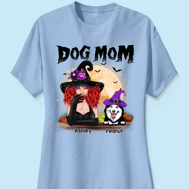 Halloween Witch Dog Mom Personalized Shirt