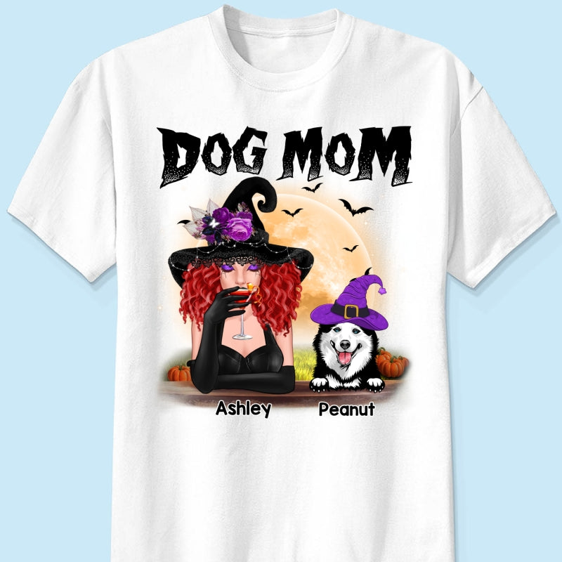 Halloween Witch Dog Mom Personalized Shirt