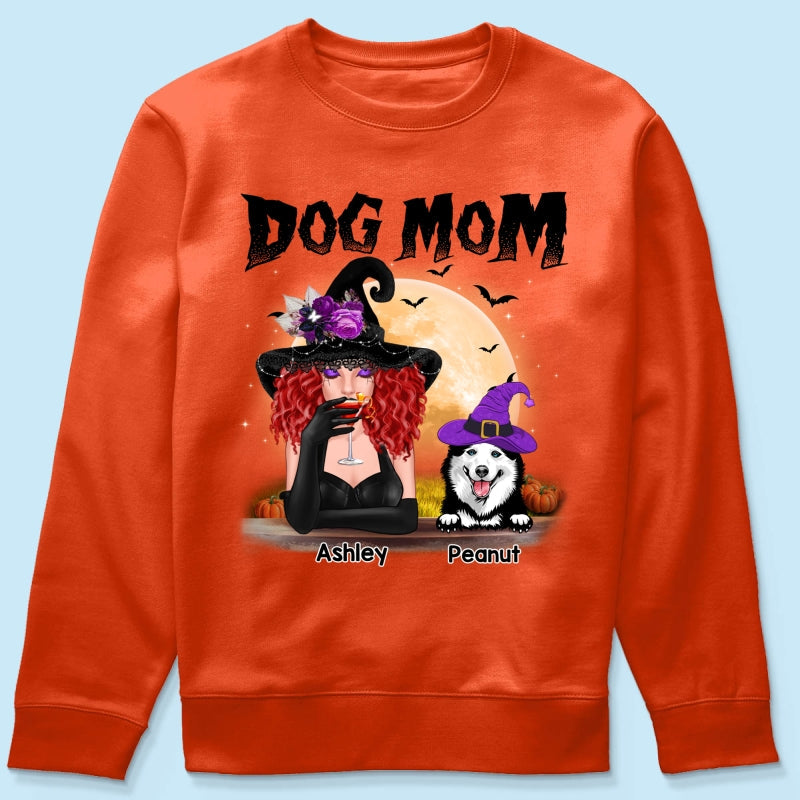 Halloween Witch Dog Mom Personalized Shirt