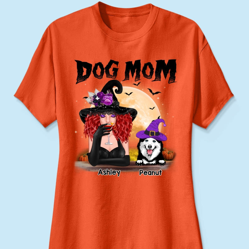 Halloween Witch Dog Mom Personalized Shirt
