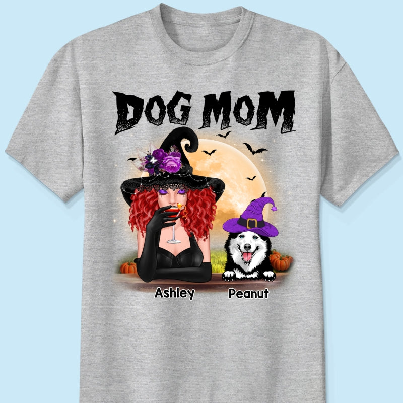 Halloween Witch Dog Mom Personalized Shirt