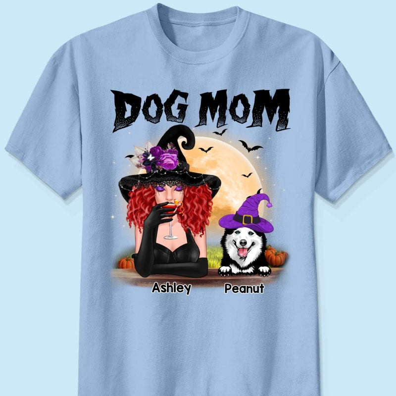 Halloween Witch Dog Mom Personalized Shirt