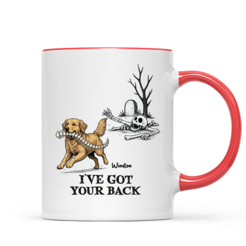 I've Got Your Back Dog Stealing Backbone From Your Dog Photo - Personalized Mug - Funny Halloween Drinkware For Dog Lovers