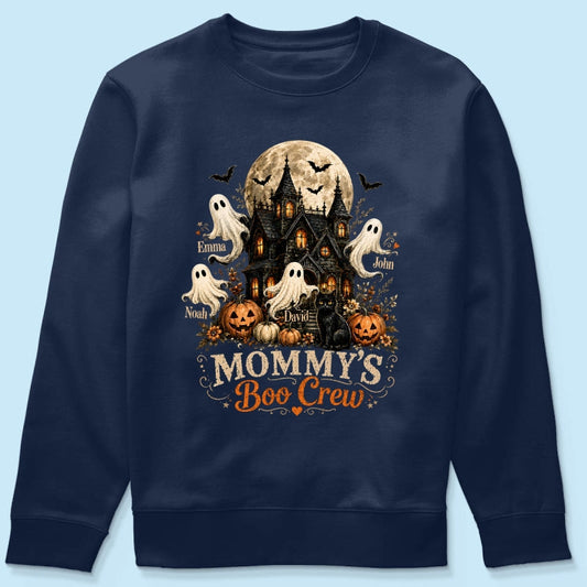 Mommy's Boo Crew Halloween Haunted House - Personalized Shirt - Gift for Mom, Wife