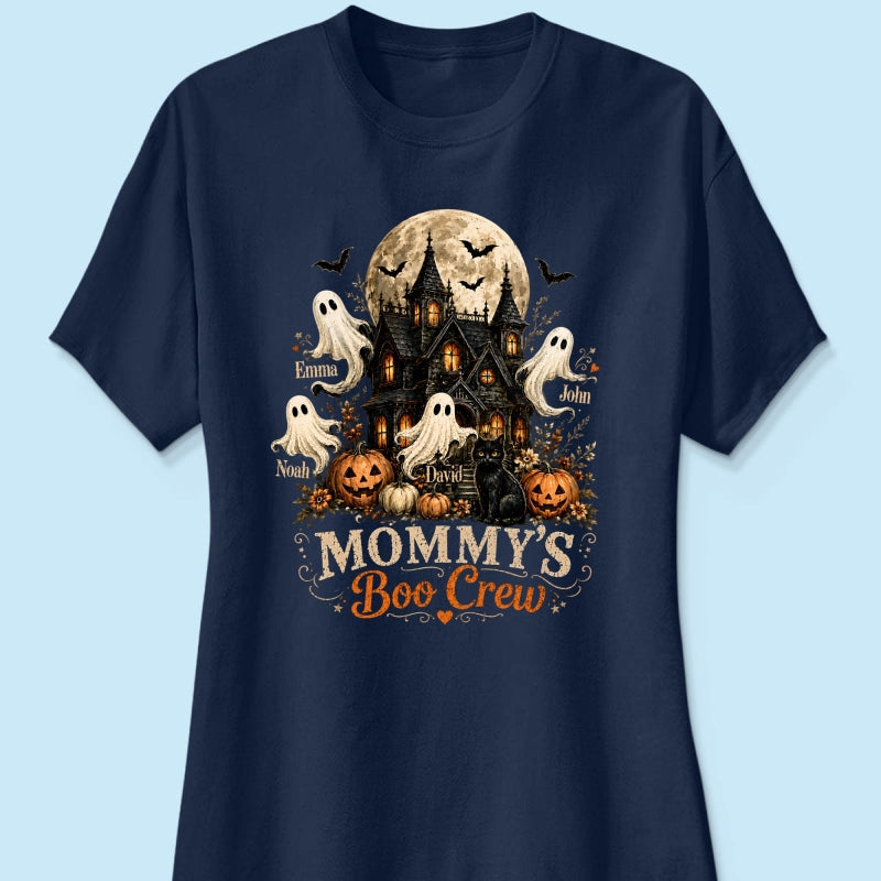 Mommy's Boo Crew Halloween Haunted House - Personalized Shirt - Gift for Mom, Wife