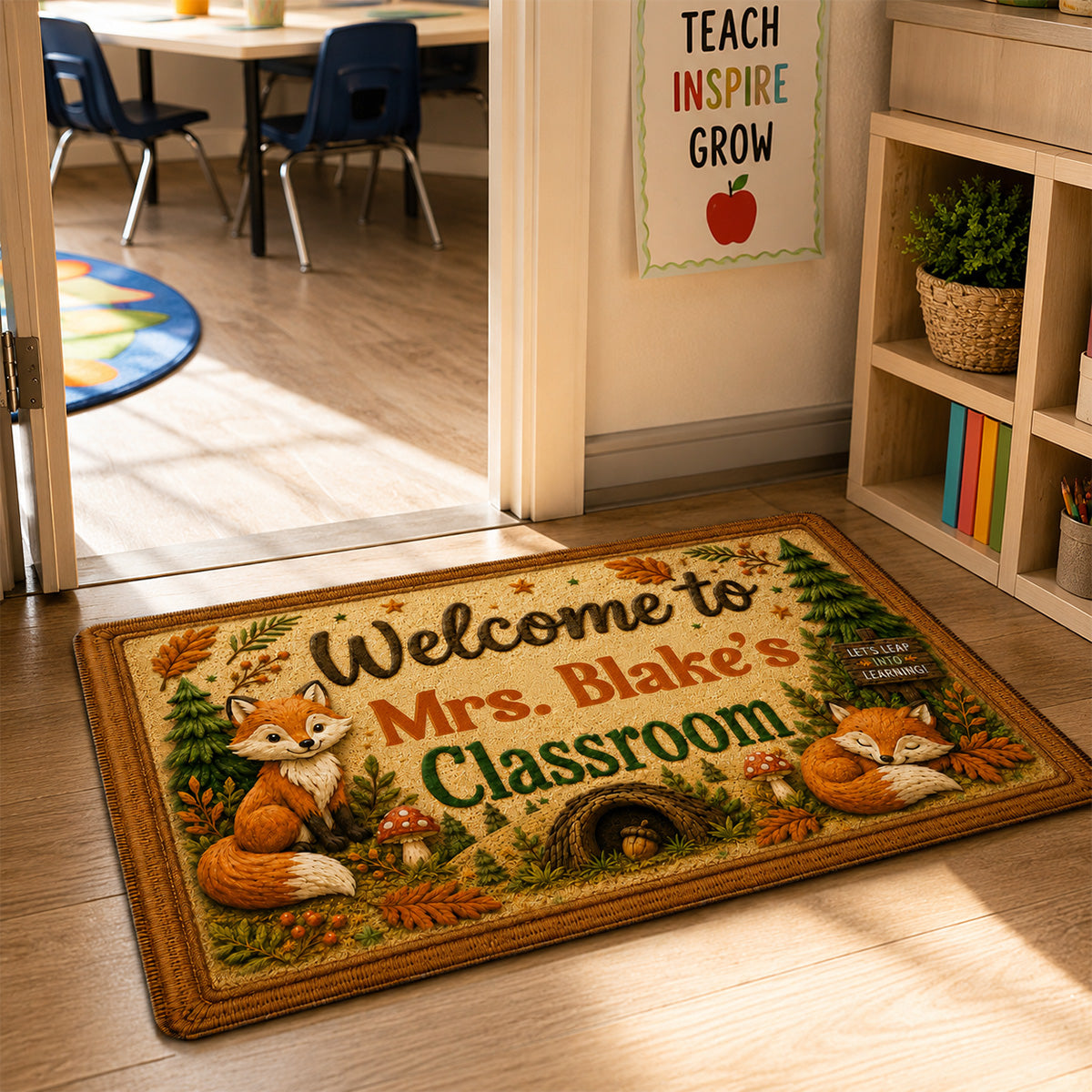 Woodland Animals Teacher Welcome - Personalized Doormat - Back To School Gift