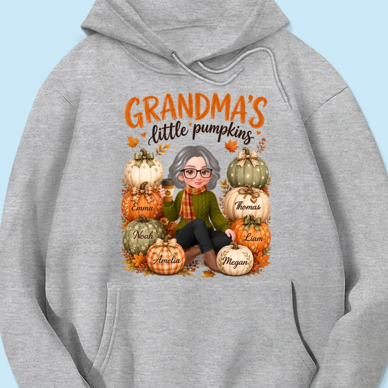 Grandma's Little Pumpkins - Personalized Shirt - Cozy Fall Tee for Grandma