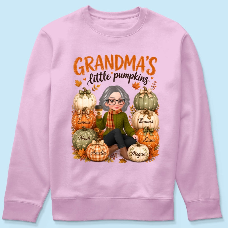Grandma's Little Pumpkins - Personalized Shirt - Cozy Fall Tee for Grandma