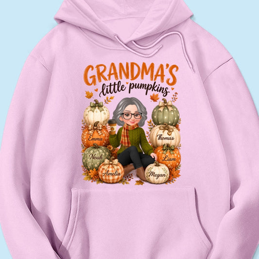 Grandma's Little Pumpkins - Personalized Shirt - Cozy Fall Tee for Grandma