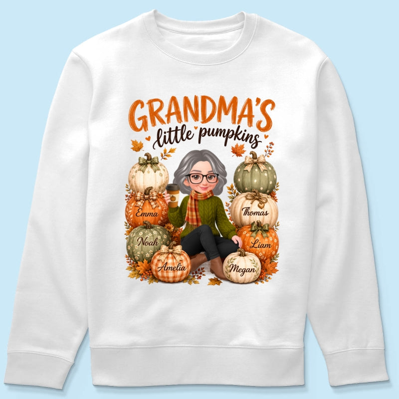 Grandma's Little Pumpkins - Personalized Shirt - Cozy Fall Tee for Grandma