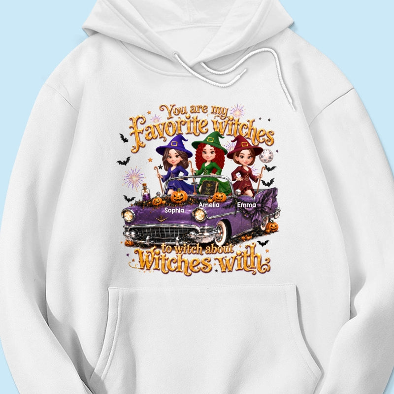 Besties Witch In Car Halloween - Personalized Shirt - Halloween Gift, Gift For Best Friends