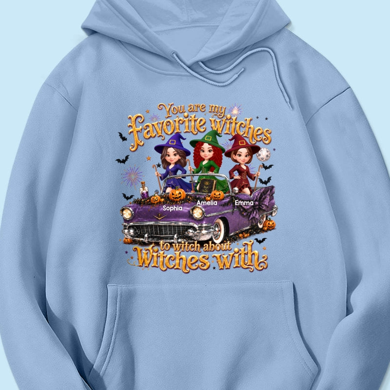 Besties Witch In Car Halloween - Personalized Shirt - Halloween Gift, Gift For Best Friends