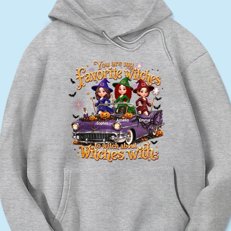 Besties Witch In Car Halloween - Personalized Shirt - Halloween Gift, Gift For Best Friends