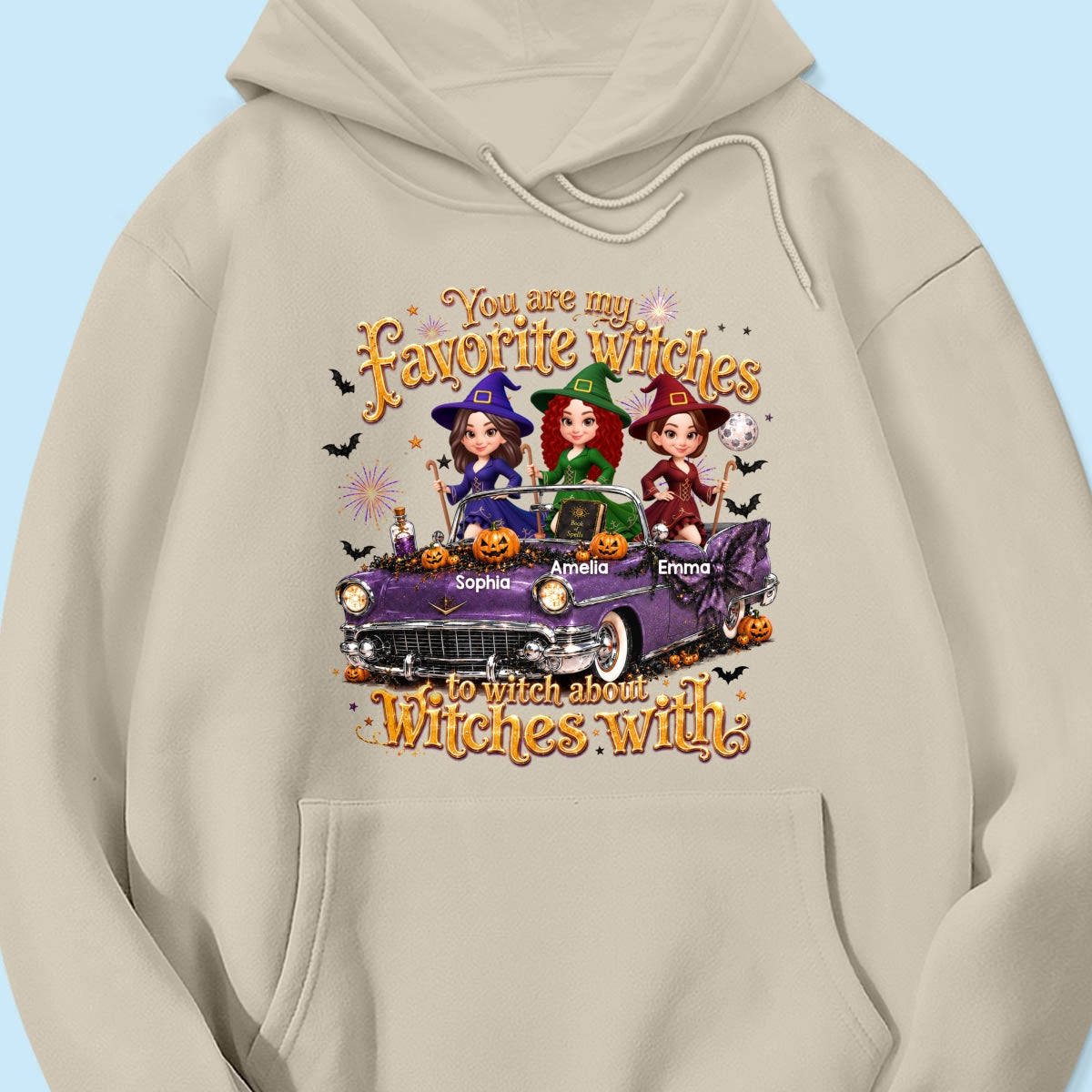 Besties Witch In Car Halloween - Personalized Shirt - Halloween Gift, Gift For Best Friends