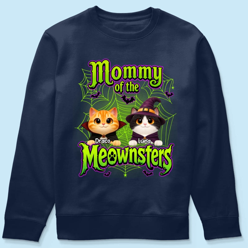 Neon Green Design Cats - Personalized Shirt - Halloween Gift For Cat Lovers