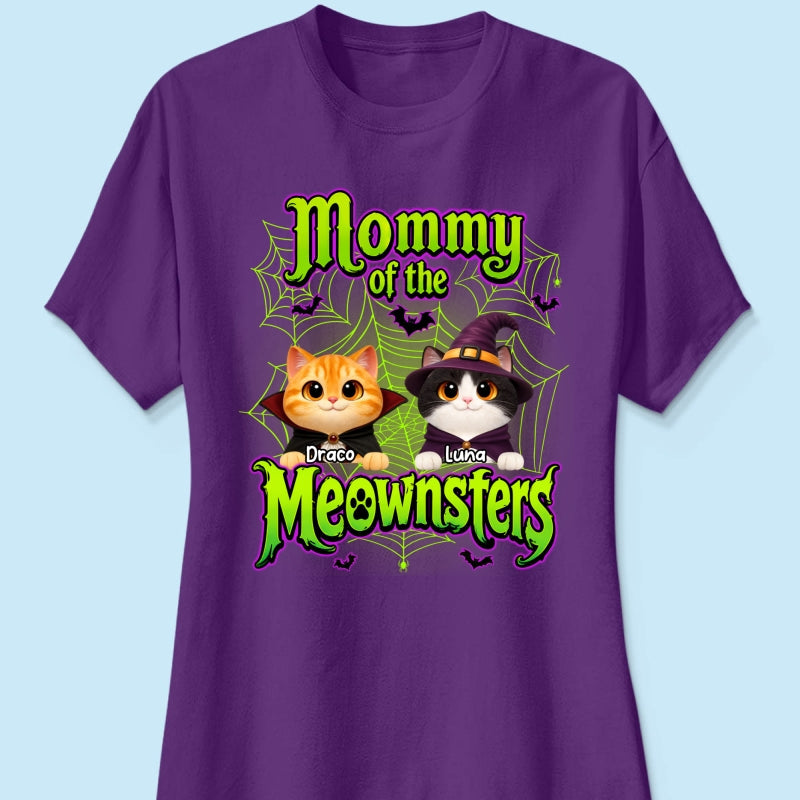 Neon Green Design Cats - Personalized Shirt - Halloween Gift For Cat Lovers