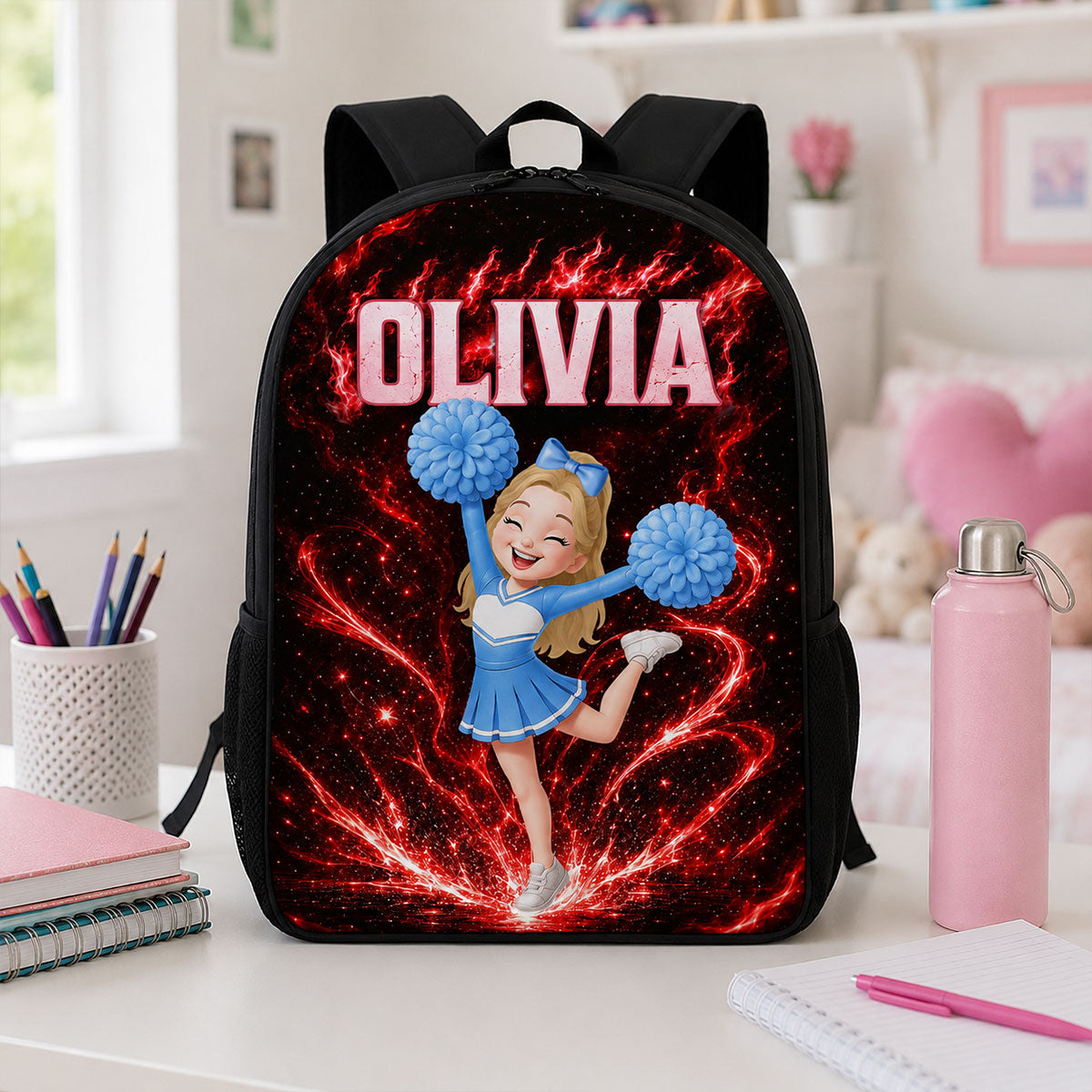 Cheerleader Trendy Design Backpack for Boys Girls - Personalized Backpack - Back to School Gift for Daughter, Son