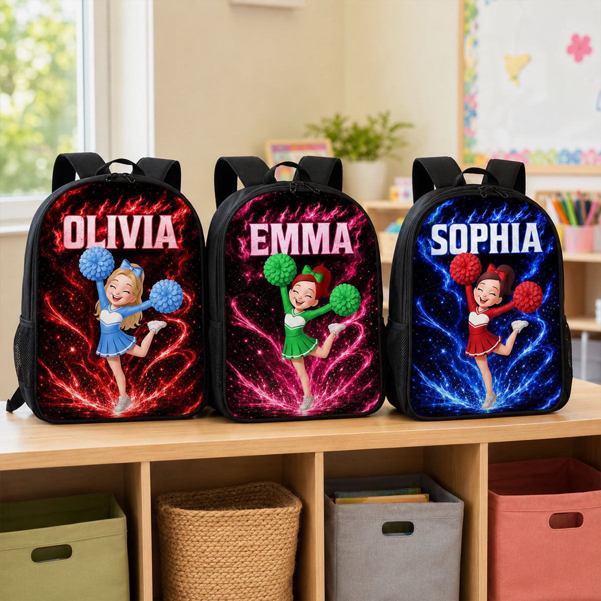 Cheerleader Trendy Design Backpack for Boys Girls - Personalized Backpack - Back to School Gift for Daughter, Son